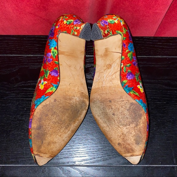 Vintage 80’s Floral Brocade Nina Heels - Picture 7 of 9